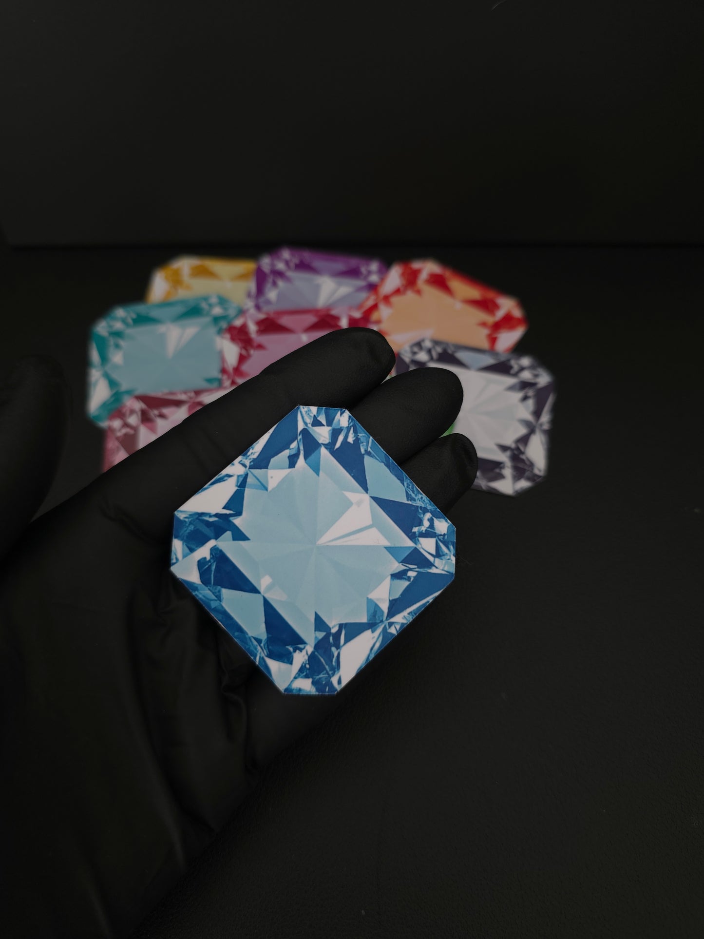 Radiant Gemstone Style Magnets – Set of 9