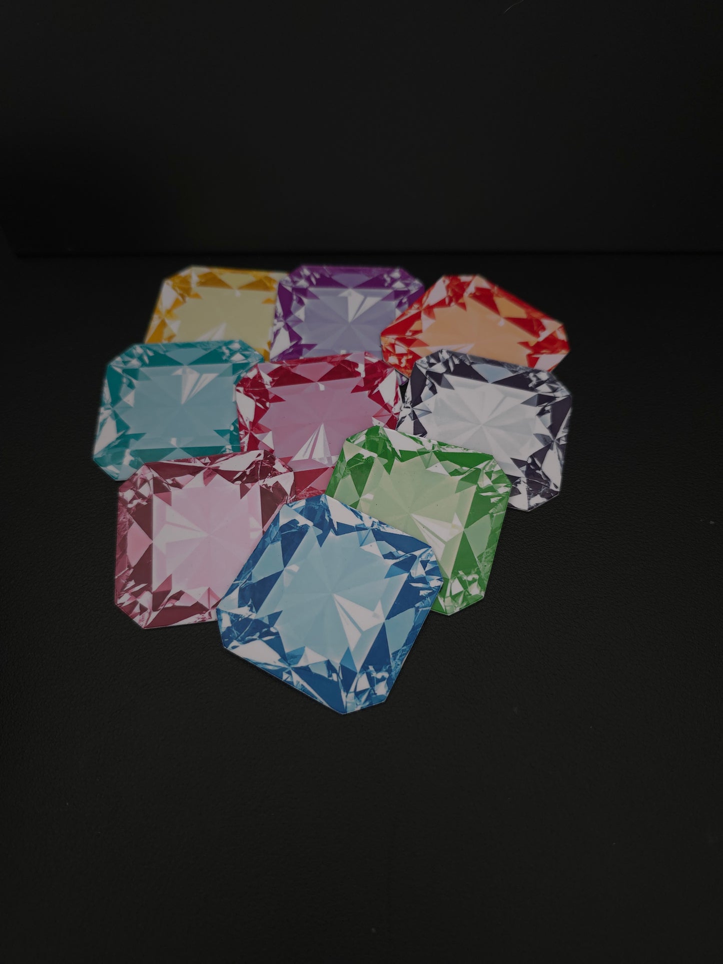 Radiant Gemstone Style Magnets – Set of 9
