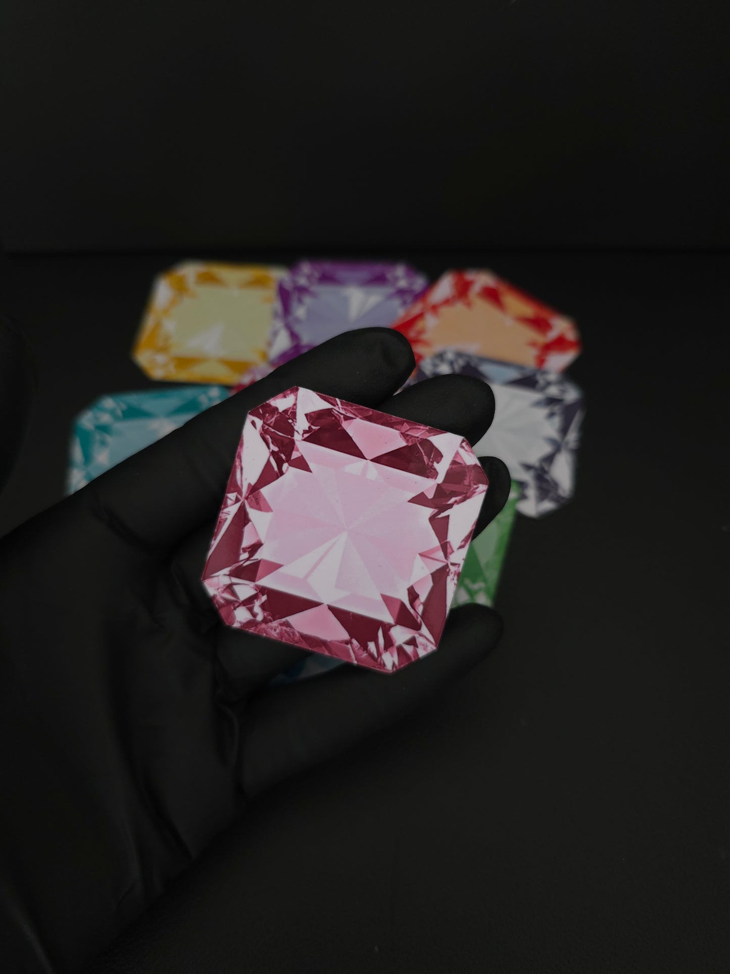 Radiant Gemstone Style Magnets – Set of 9