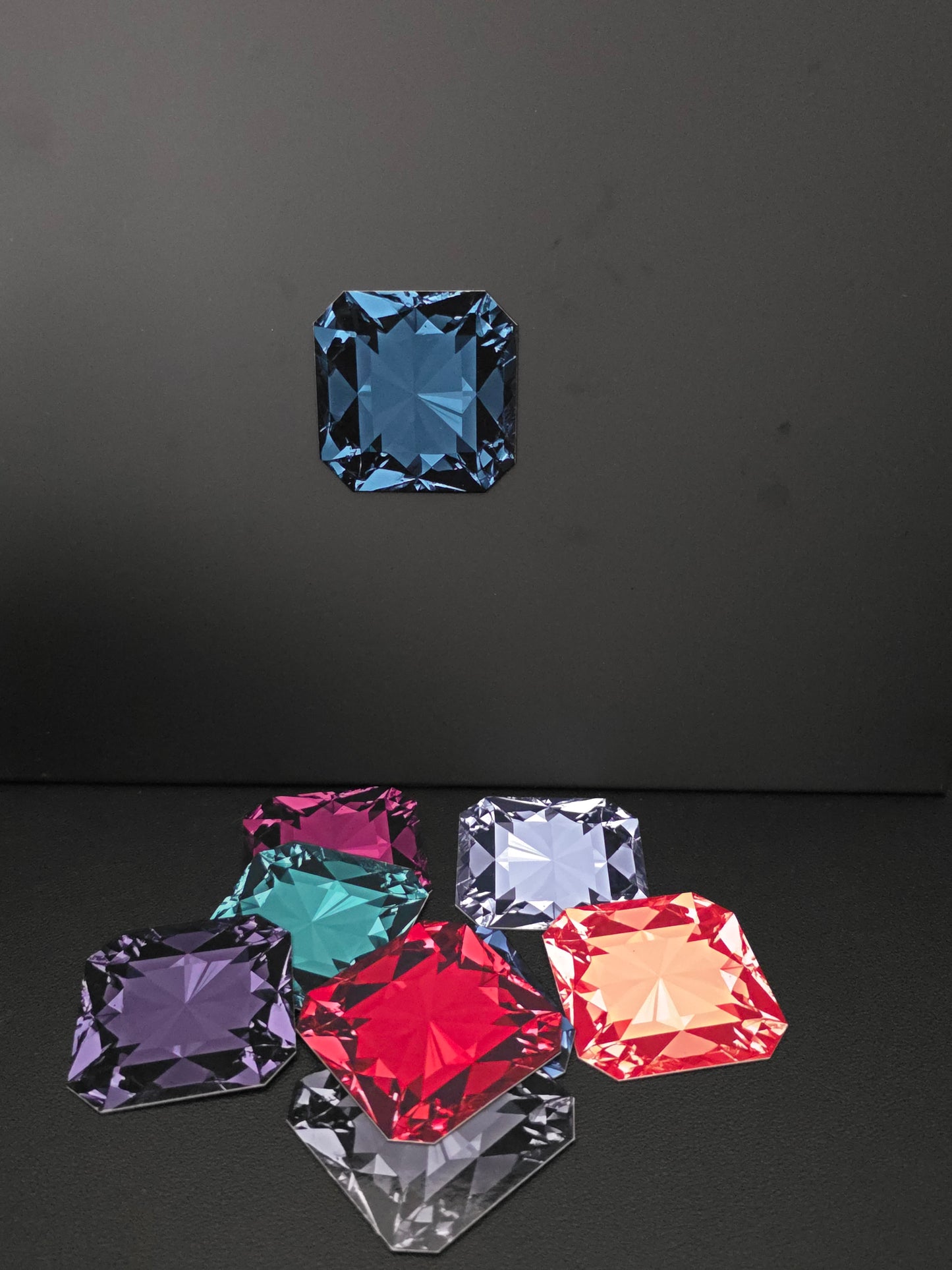 Radiant Gemstone Style Magnets – Set of 9