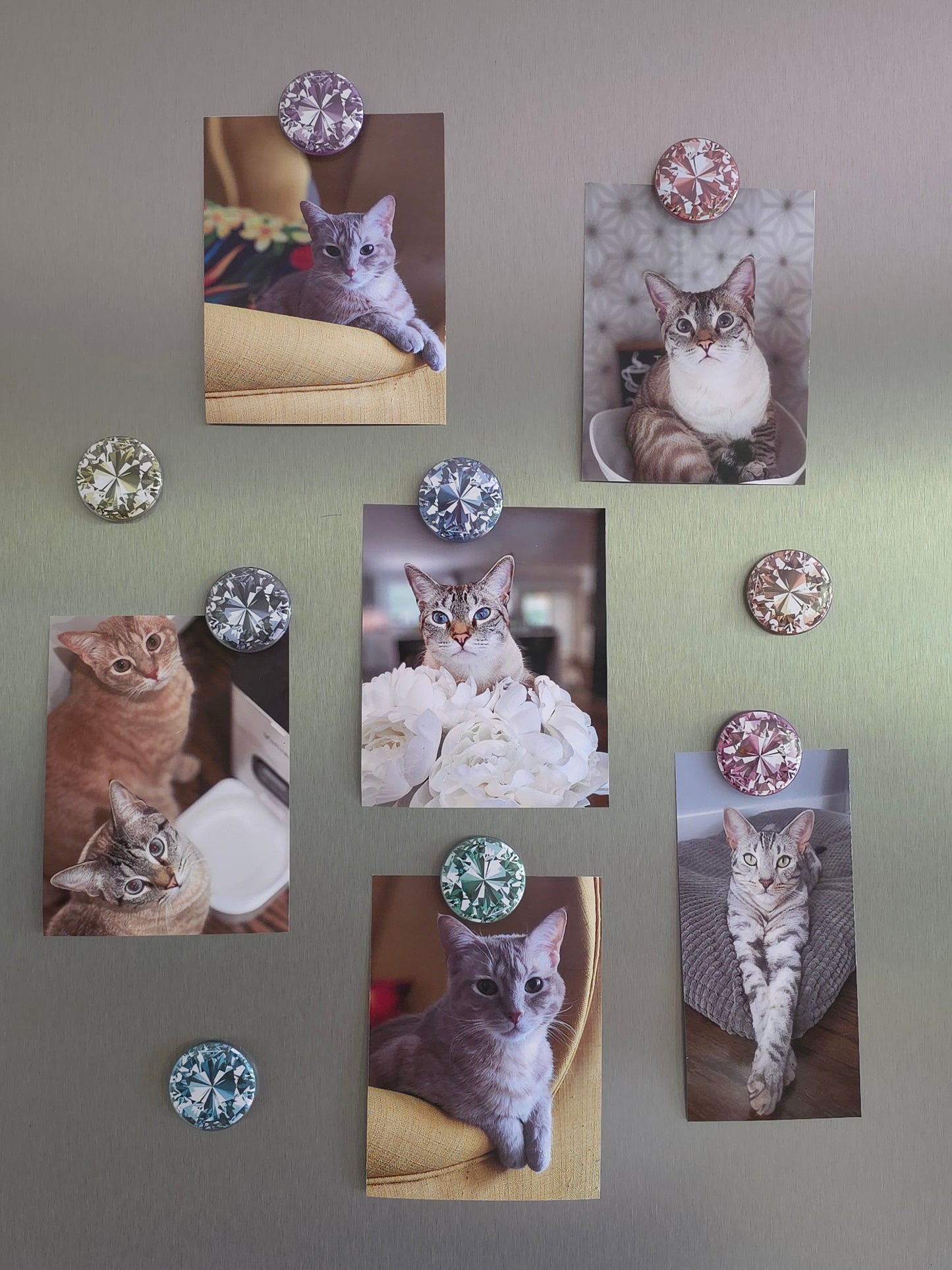 Radiant Gemstone Style Magnets set of 9