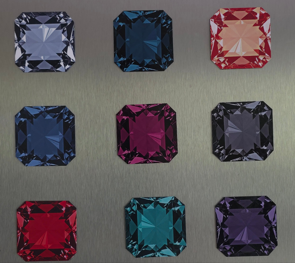 Radiant Gemstone Style Magnets – Set of 9