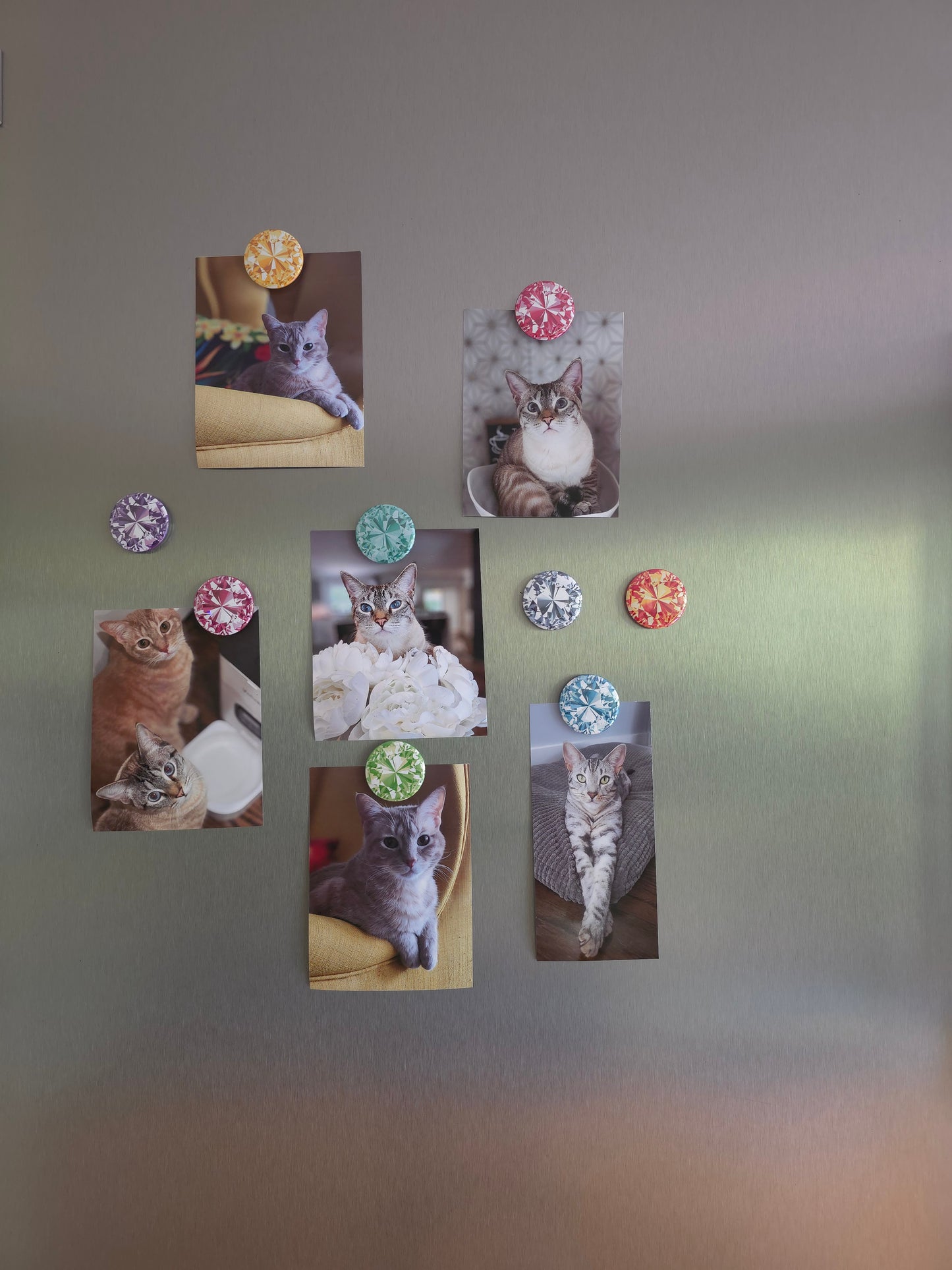 Radiant Gemstone Style Magnets – Set of 9