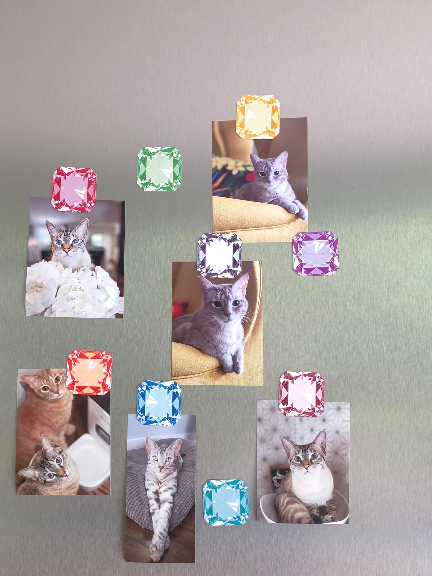 Radiant Gemstone Style Magnets – Set of 9