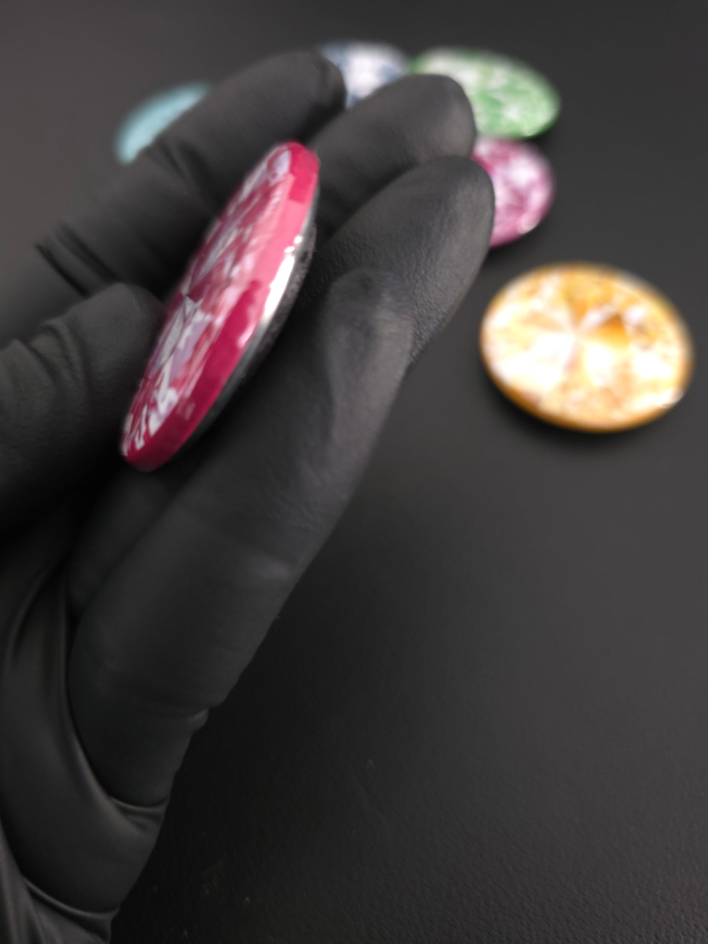 Radiant Gemstone Style Magnets – Set of 9