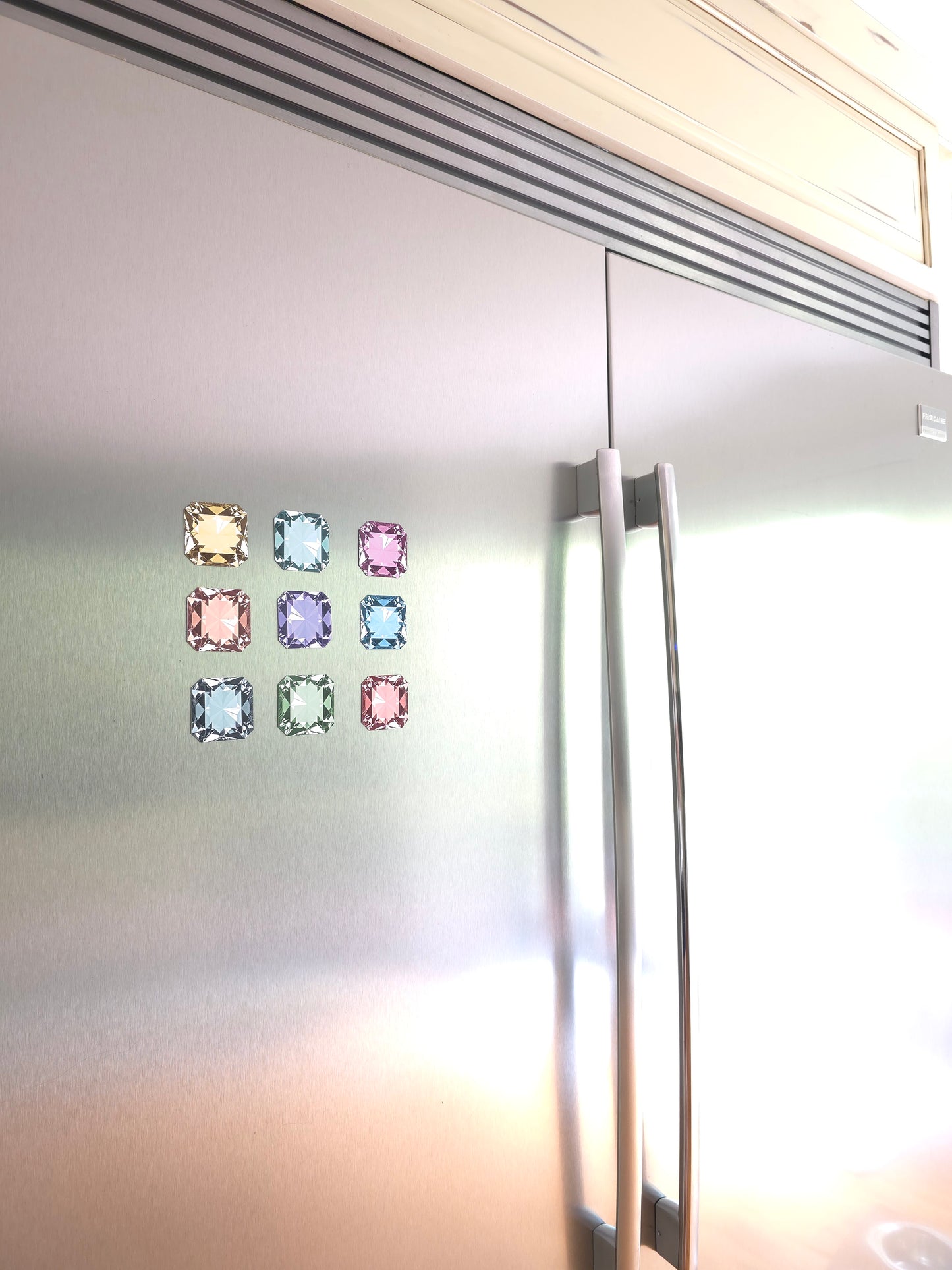 Radiant Gemstone Style Magnets set of 9