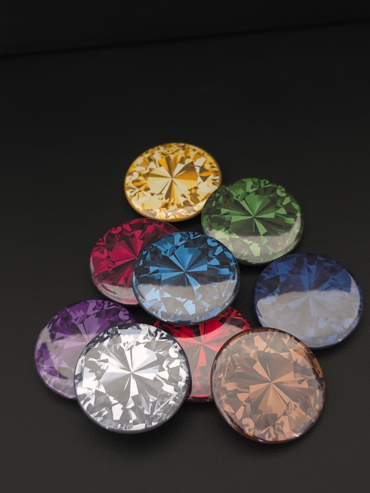Radiant Gemstone Style Magnets – Set of 9