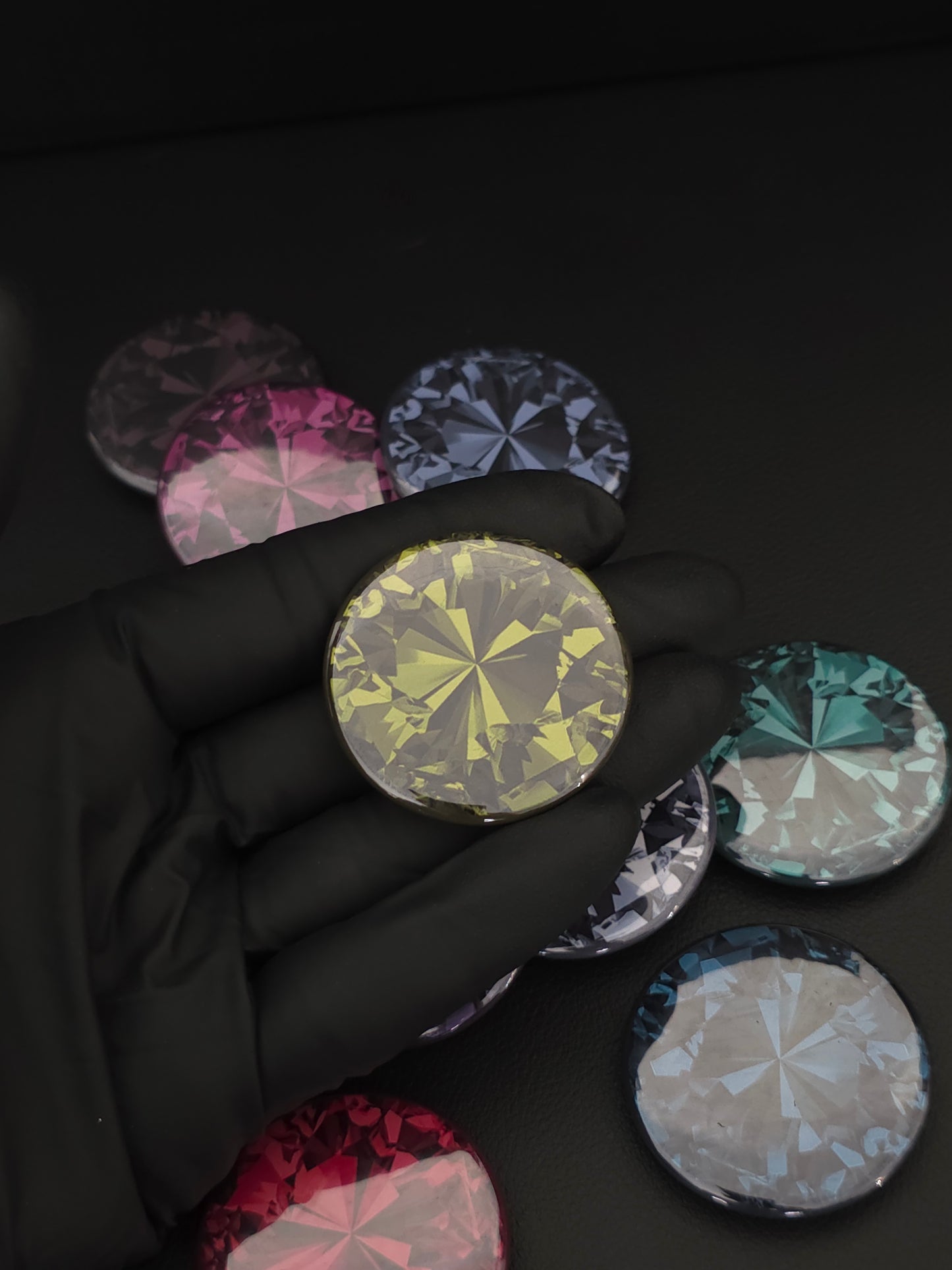 Radiant Gemstone Style Magnets – Set of 9
