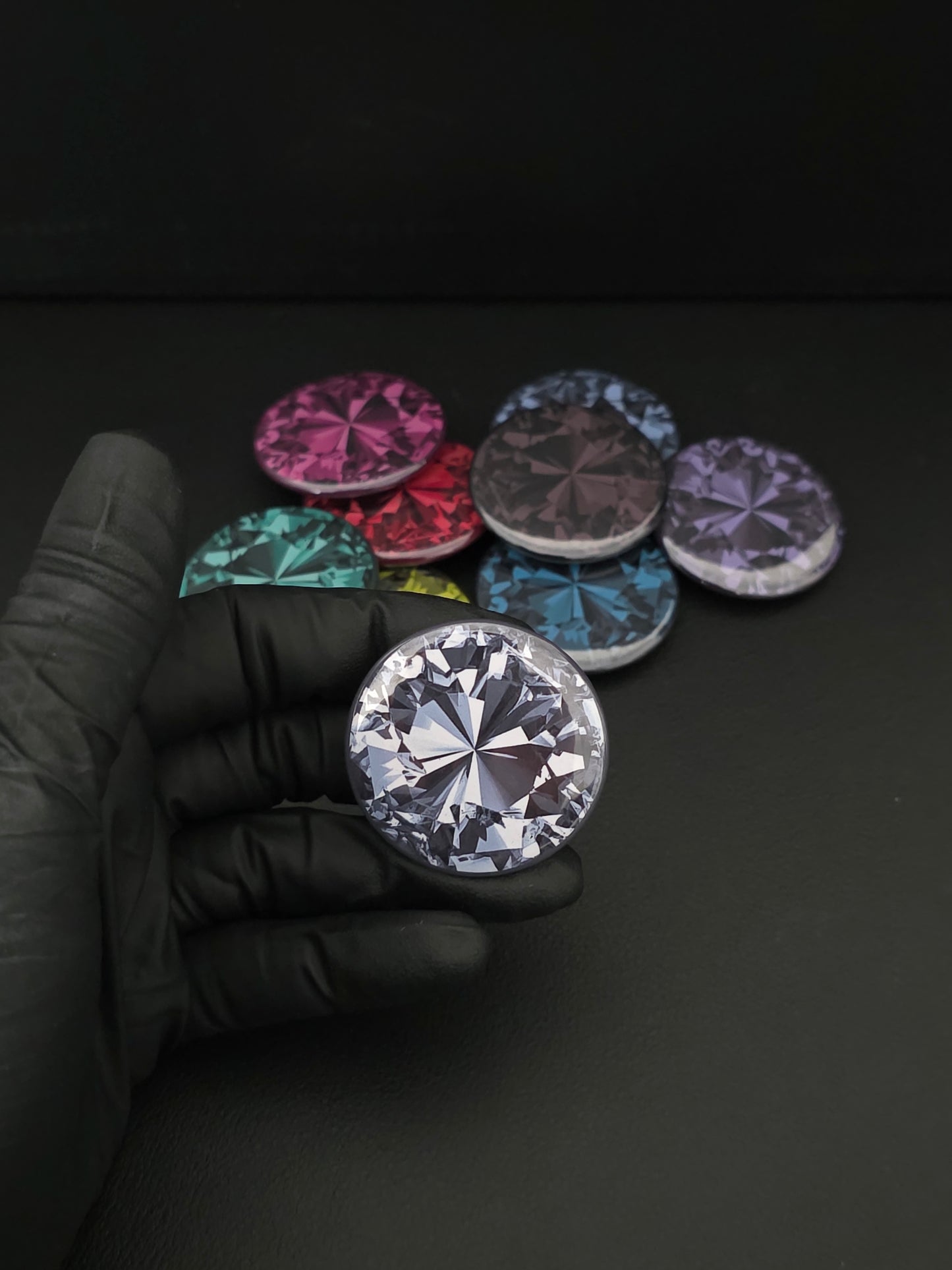 Radiant Gemstone Style Magnets – Set of 9