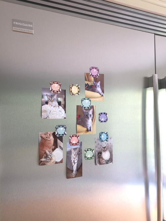 Radiant Gemstone Style Magnets set of 9
