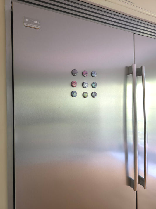 Radiant Gemstone Style Magnets – Set of 9