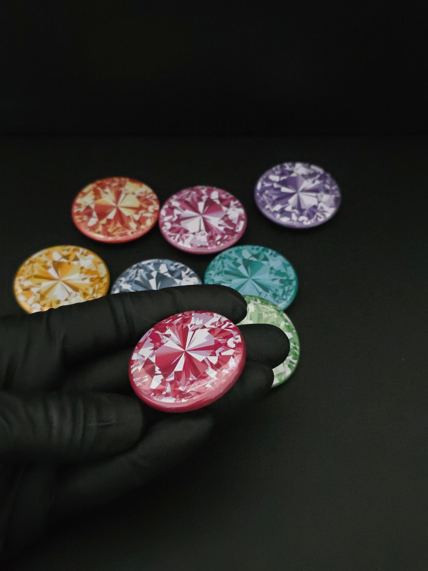 Radiant Gemstone Style Magnets – Set of 9