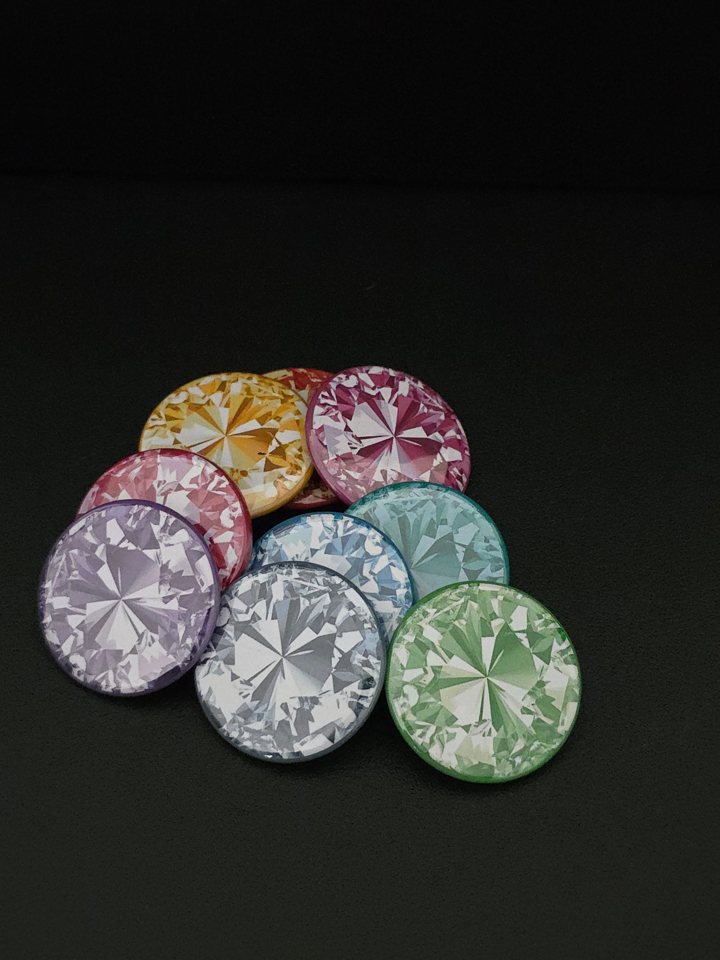 Radiant Gemstone Style Magnets – Set of 9