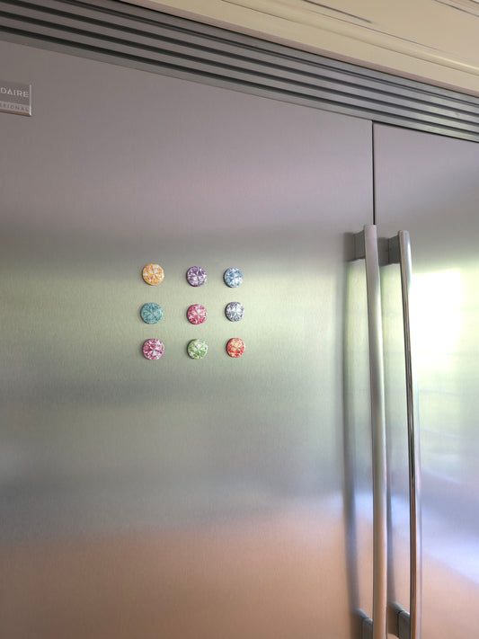 Radiant Gemstone Style Magnets – Set of 9