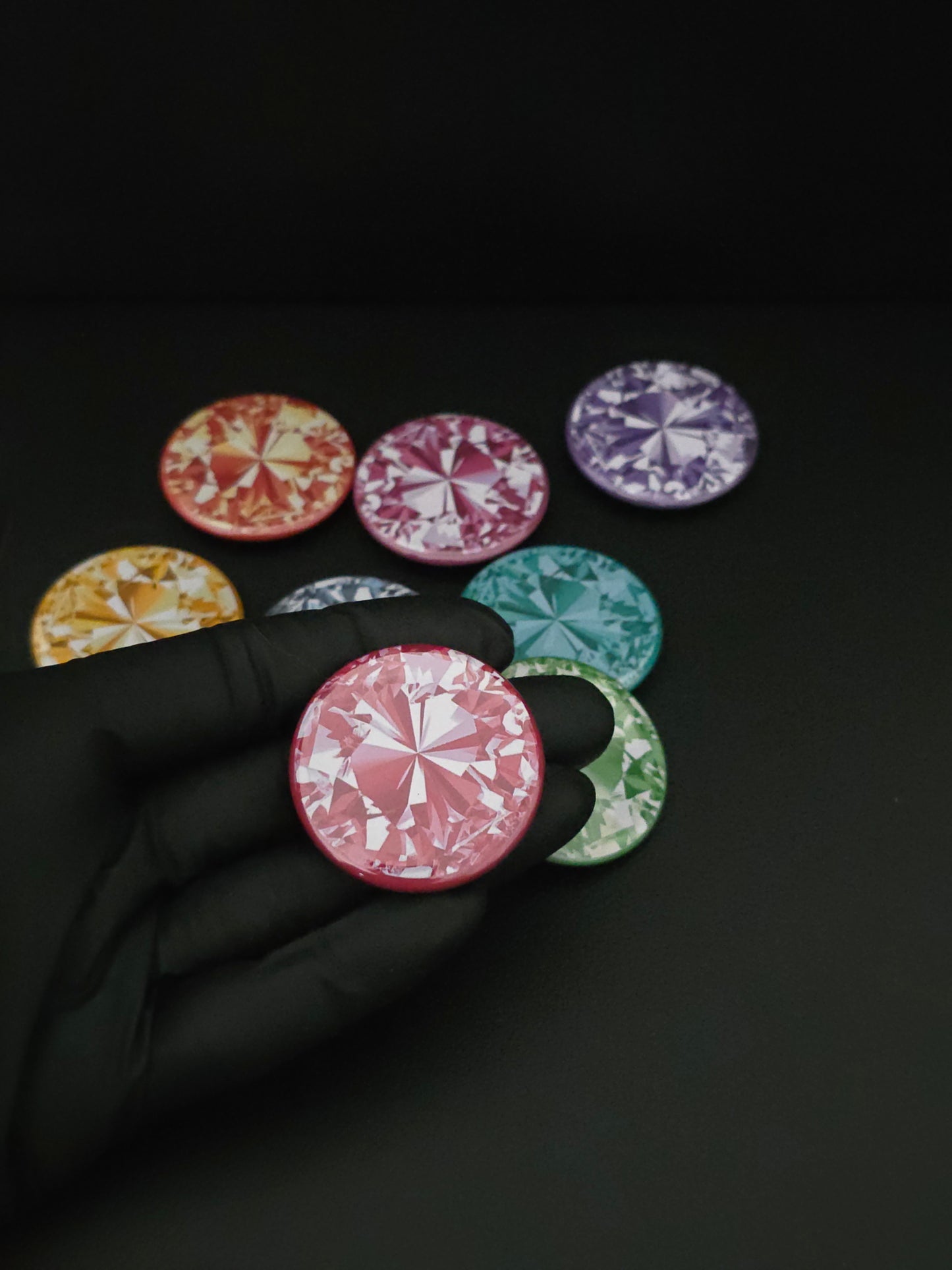 Radiant Gemstone Style Magnets – Set of 9
