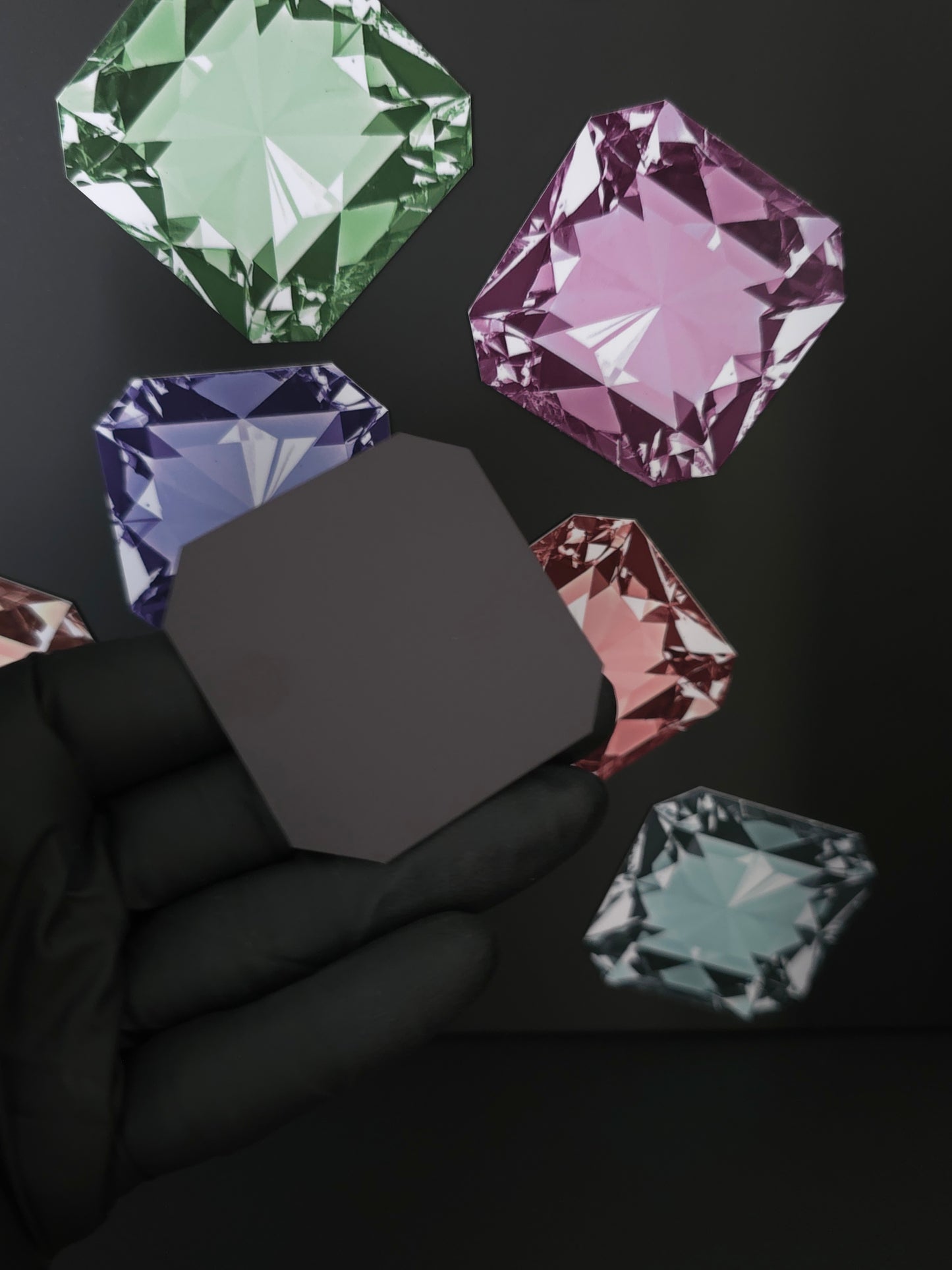 Radiant Gemstone Style Magnets set of 9