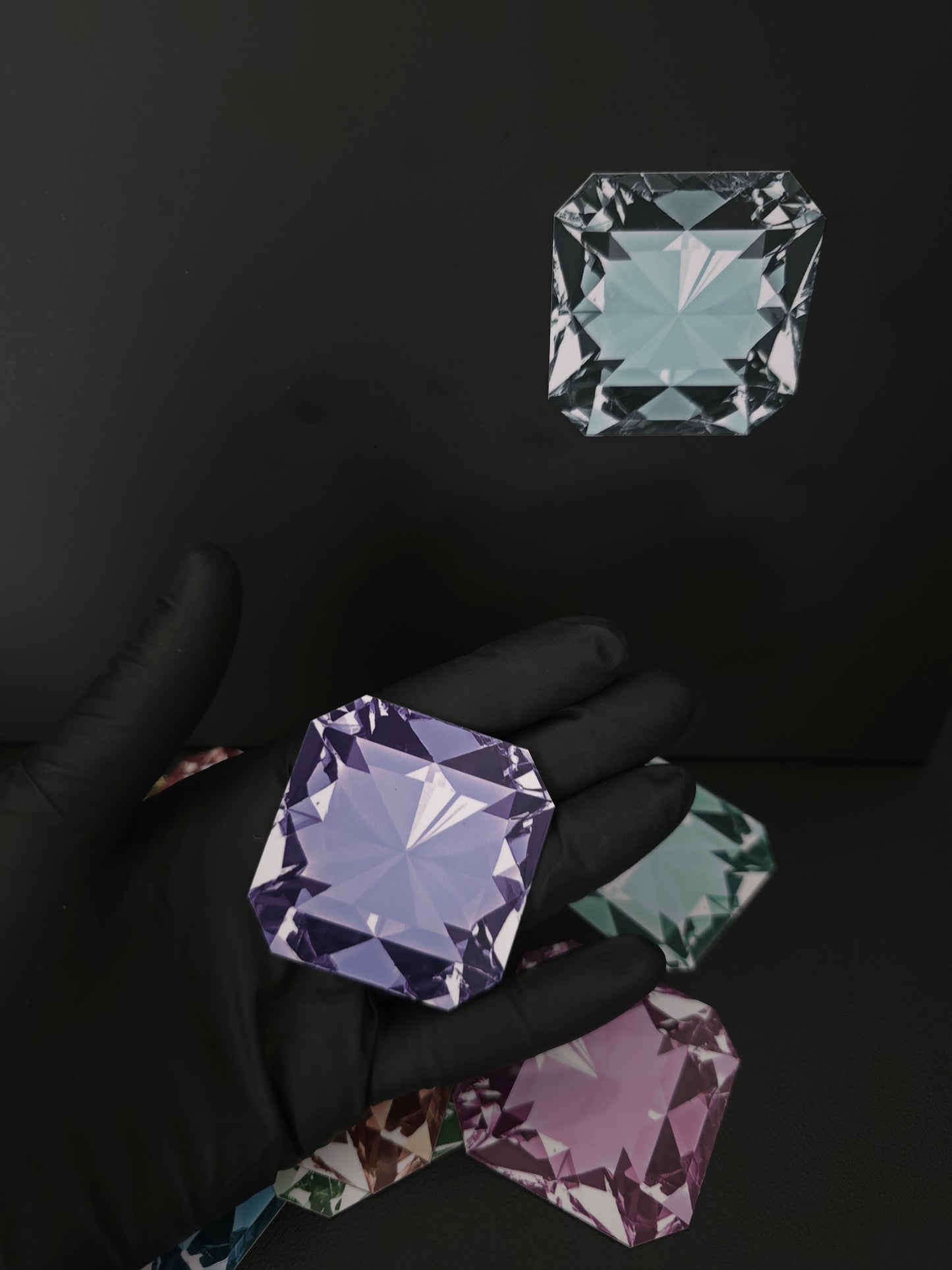 Radiant Gemstone Style Magnets set of 9