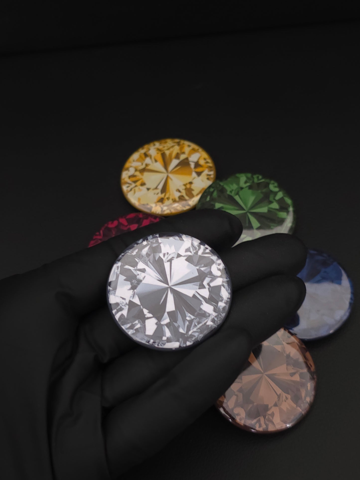 Radiant Gemstone Style Magnets – Set of 9