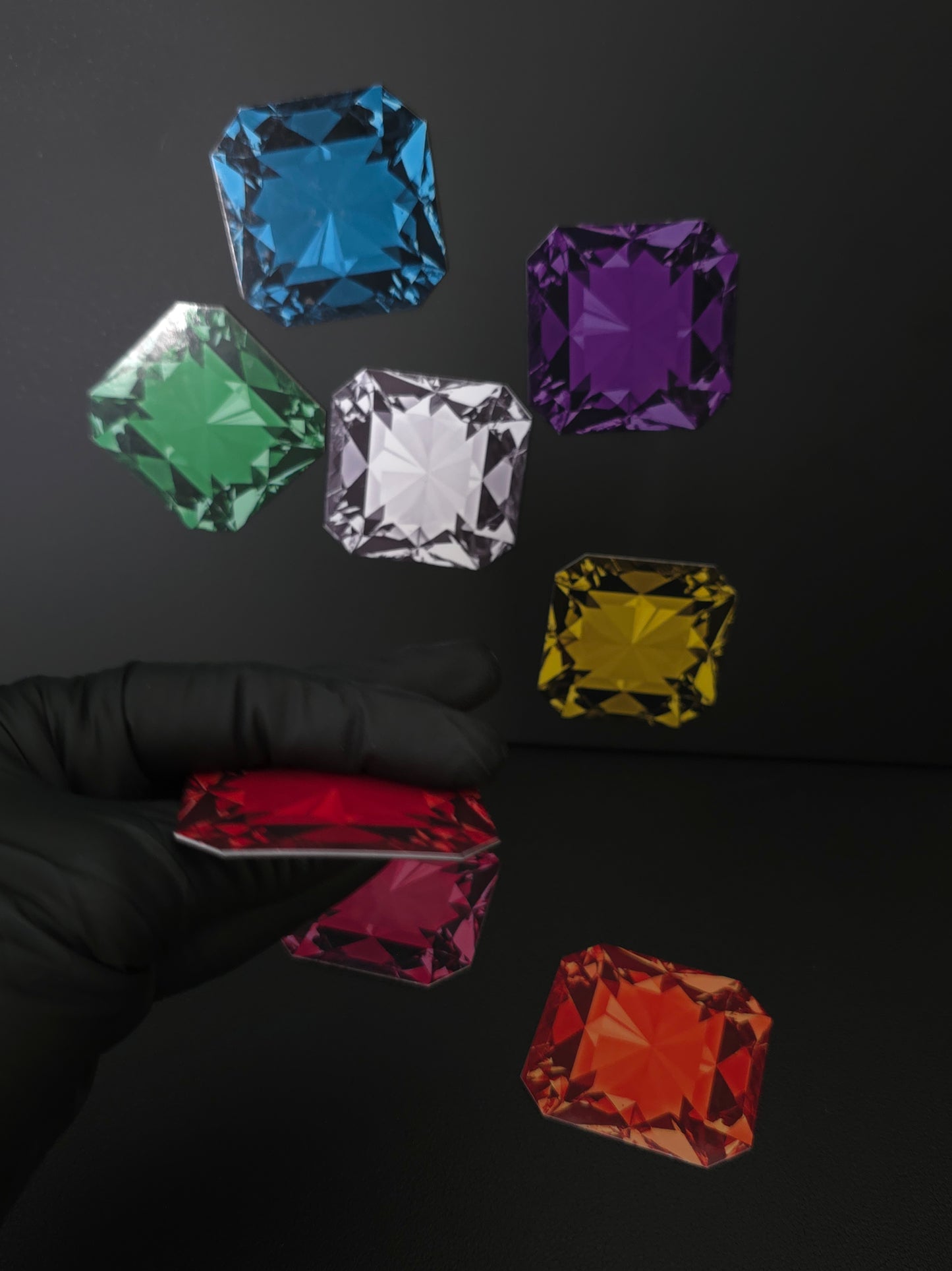 Colorful gemstone-style magnets — emerald cut in purple, clear, green, yellow, orange, blue, red, gold, and pink — luxury fridge and locker flaxible magnets
Perfect bridesmaid shower gift
Goodies gifts
Fridge jewelry