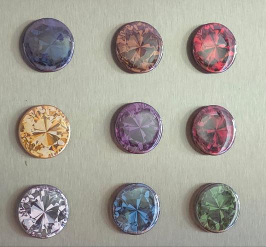 Radiant Gemstone Style Magnets – Set of 9