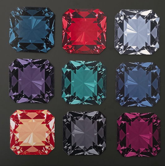 Radiant Gemstone Style Magnets – Set of 9