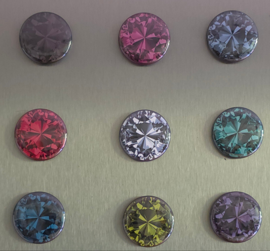 Radiant Gemstone Style Magnets – Set of 9