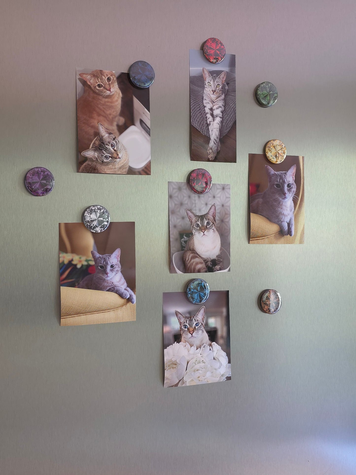 Radiant Gemstone Style Magnets – Set of 9