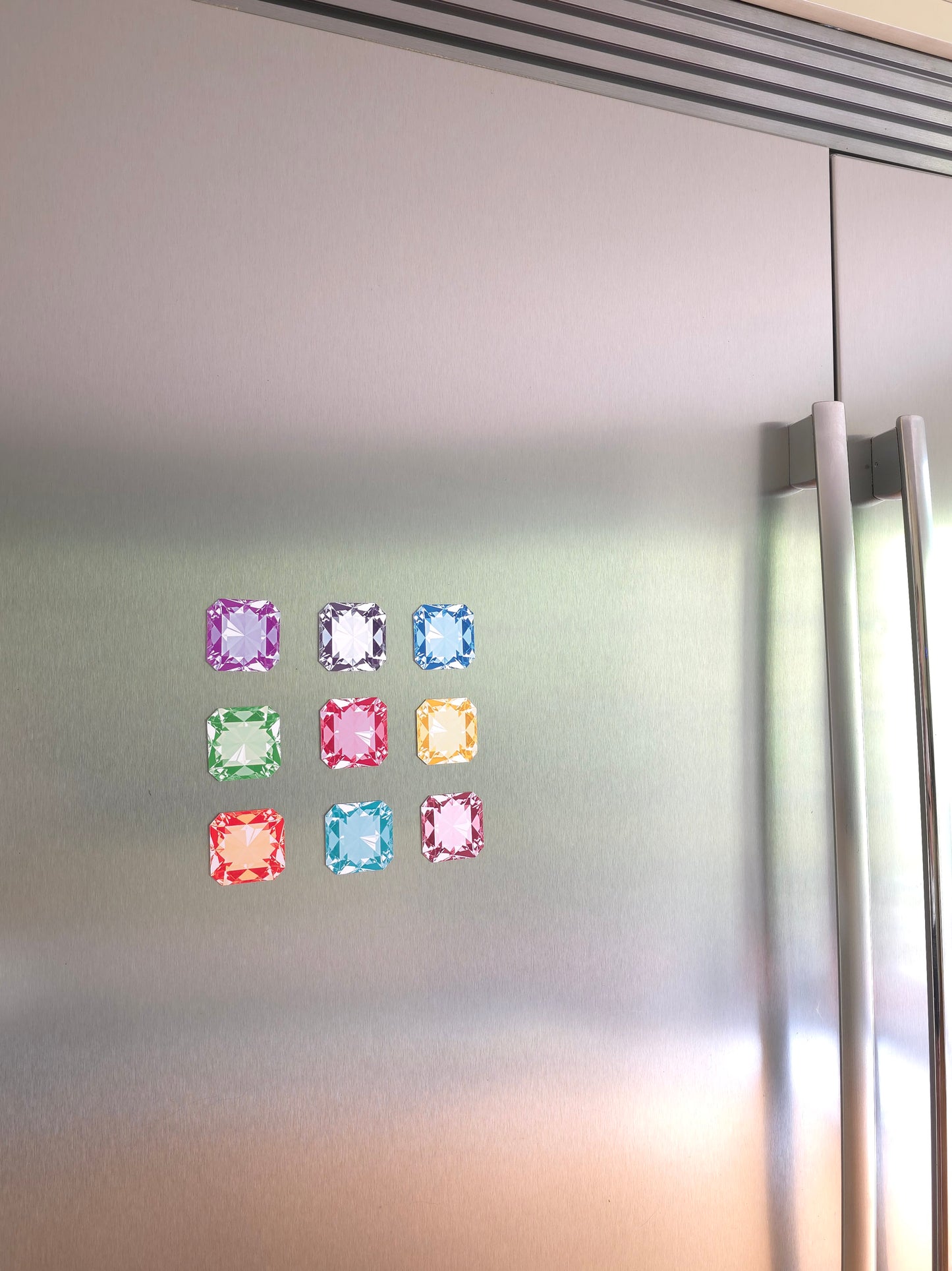 Radiant Gemstone Style Magnets – Set of 9