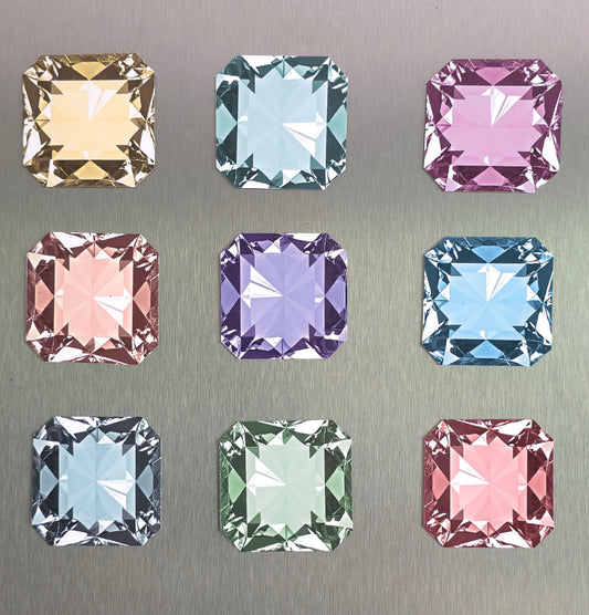 Radiant Gemstone Style Magnets set of 9