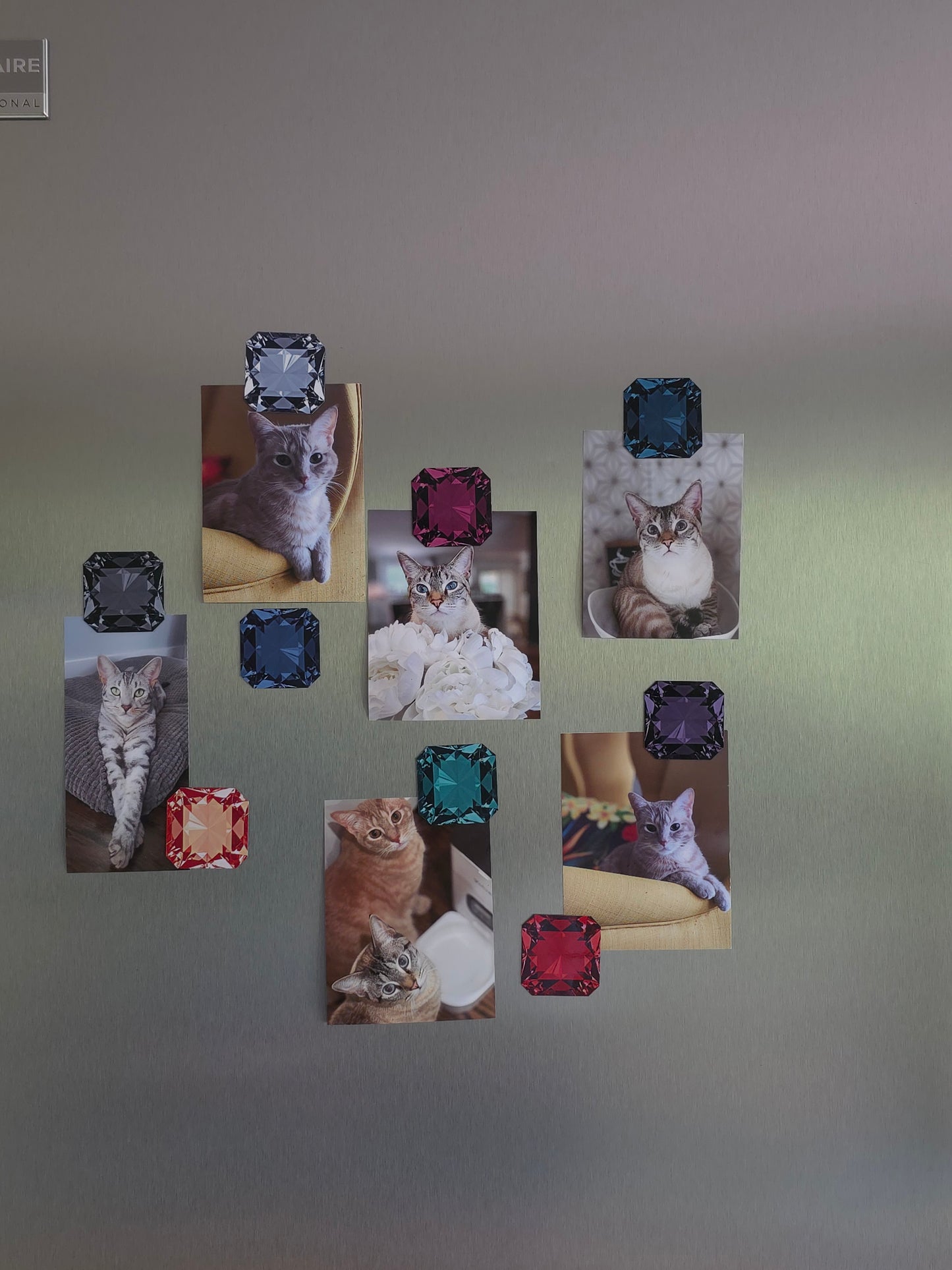 Radiant Gemstone Style Magnets – Set of 9